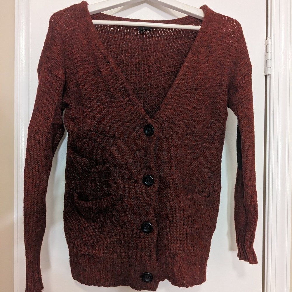 Dark Red Knit Sweater/Cardigan